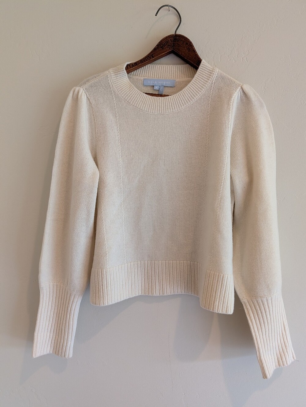 Hill House Merino Wool Ivory Boxy Crew neck Sweater Small